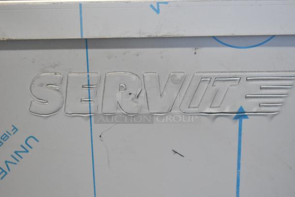 Brand new scratch and dent ServIt 423TCW46, 46-gallon chip warmer, embossed logo visible, 120V, 1-phase.