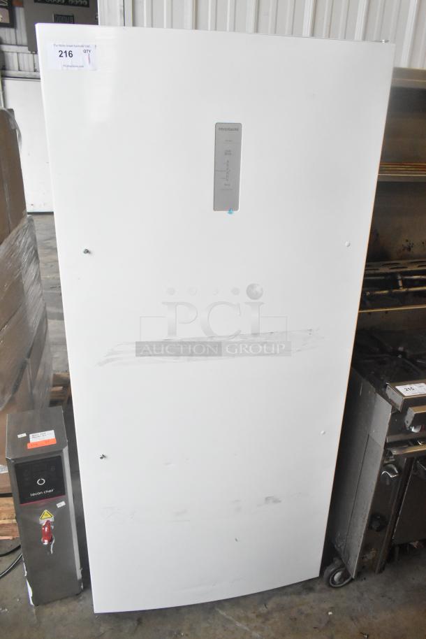BRAND NEW Frigidaire FRAE2024AWB Reach-In Cooler, 115 Volts, 1 Phase. Scratch and dent condition. Auction label "216".