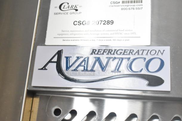 Avantco 178Z1FHC Commercial Single Door Reach In Freezer. Features brand label and model number. 115 Volts, 1 Phase.
