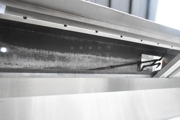 11' Ventroguard FAC-2 commercial return air grease hood, stainless steel, used condition, model and specifications visible.