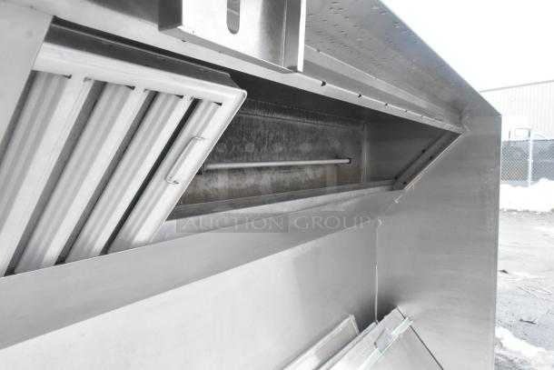 11' Ventroguard FAC-2 commercial return air grease hood, durable metal, excellent condition, with air filters visible.