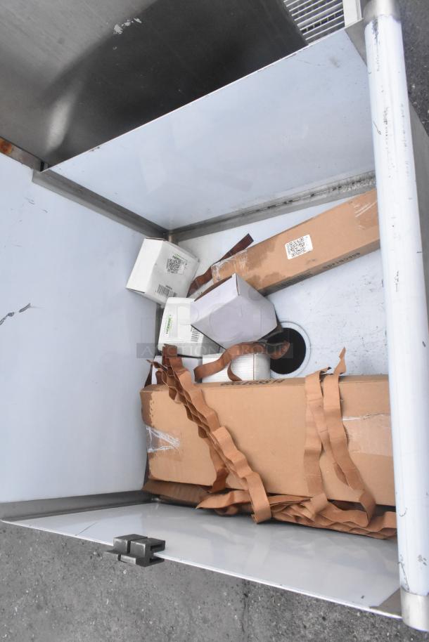 BRAND NEW Steelton 522US12424 utility sink, 24" x 24" x 14", for 8" faucet. Scratch and dent condition; packaging visible.