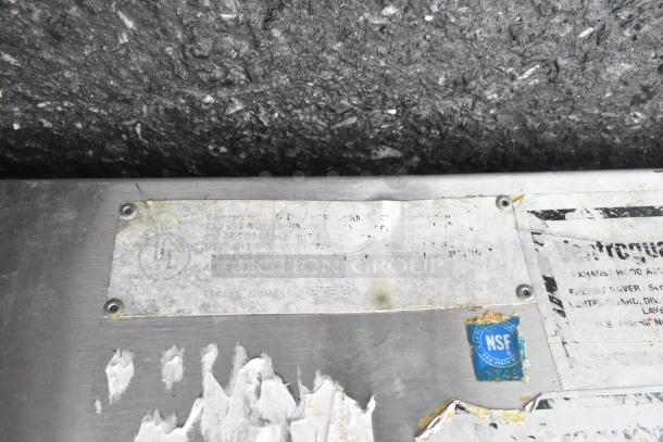 11' Ventroguard Commercial Return Air Grease Hood with filters, NSF certified, showing wear and aged labels.