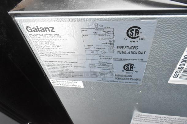5 various mini coolers including Galanz model FLR31TS1E02; 3.1 cu. ft capacity, 115V, CSA marked, free-standing installation.