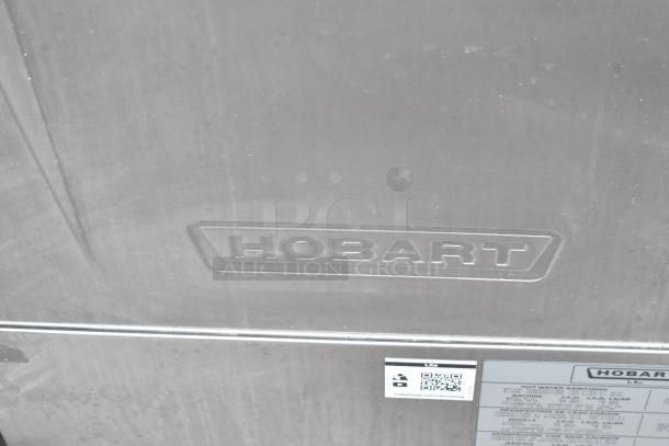 2018 Hobart LXER commercial undercounter dishwasher, stainless steel, 120/208-240V, 1 phase, branding and labels visible.