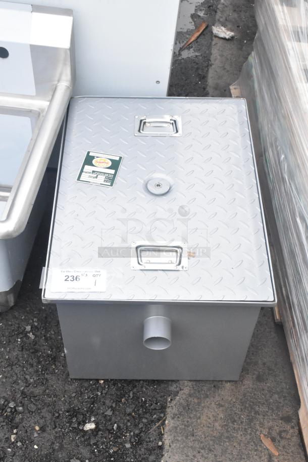 BRAND NEW Regency 600GT15 30 lb. grease trap, 15 GPM, PDI Certified, scratch and dent, 2" non-threaded connections.