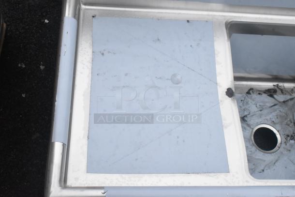 Brand new Regency 600S318181L stainless steel commercial sink with left drainboard. Features scratches and dent.