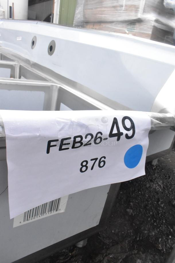 Regency 600S318181L 78.5" stainless steel sink with 3 compartments, left drainboard, stainless legs, cross bracing; new with label.