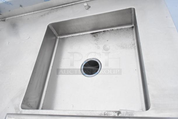 BRAND NEW SCRATCH AND DENT Eagle Group SDTCIL-72-16/3 72" 16 Gauge Stainless Steel L-Shape Dishtable, slight surface dings.