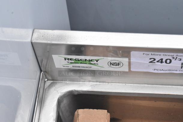 Brand new Regency 600IB1824CP underbar ice bin, 18"x24", with 7 circuit cold plate, bottle holders, and NSF label.