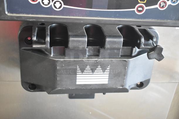 Taylor C723-27 stainless steel soft serve ice cream machine, commercial countertop model, 2 flavors plus twist.