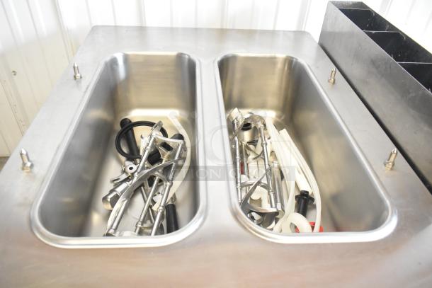 Taylor C723-27 stainless steel soft serve ice cream machine parts, showing internal components in clean condition.