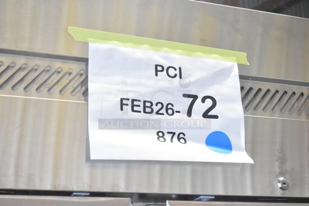 Brand new Avantco 178Z2FHC commercial freezer, 2 doors, scratch and dent, 115V, 1 phase, PCI FEB26-72 tag visible.