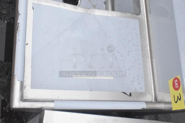 Regency 600S1162018R single bay sink with right side drain board, new with scratches, no legs.