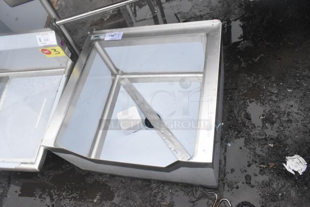 Regency 600SM242412N mop sink, 16-gauge stainless steel, 24"x24"x12" bowl, brand new, scratch and dent, notched front.