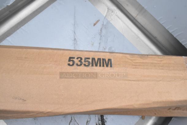 Cardboard package labeled "535MM" for Advance Tabco FE-3-1812-18RL stainless steel sink, including two drainboards.