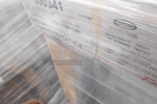 Federal Industries ITR6034 Bakery Display Case, 60", new, scratch and dent, labeled for sale, wrapped for shipping.