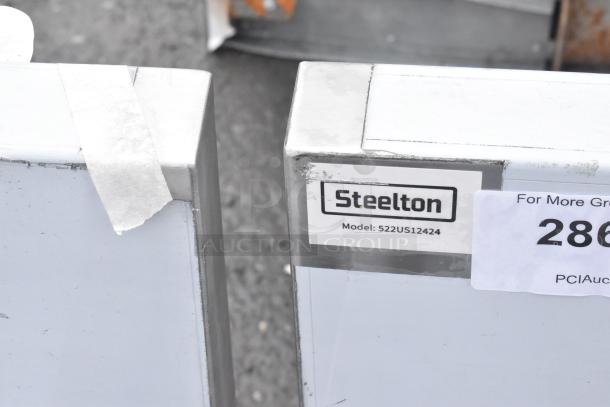Brand new Steelton 522US12424 utility sink, 24"x24"x14", labeled for 8" center faucet, minor scratches on surface.