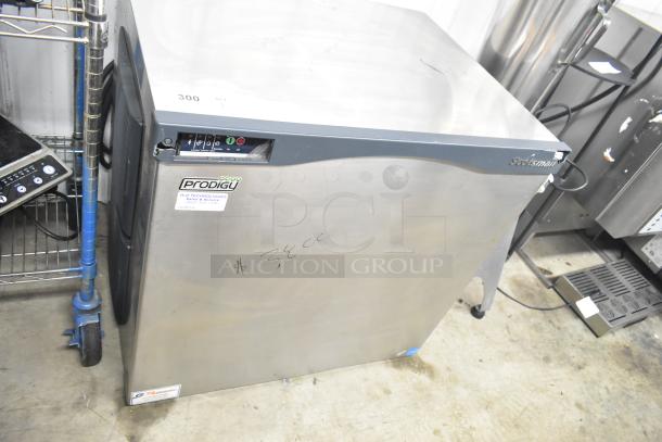 Scotsman C0830SA-32B commercial ice machine head, stainless steel, 208/230V, 1 phase, with visible control panel and label.