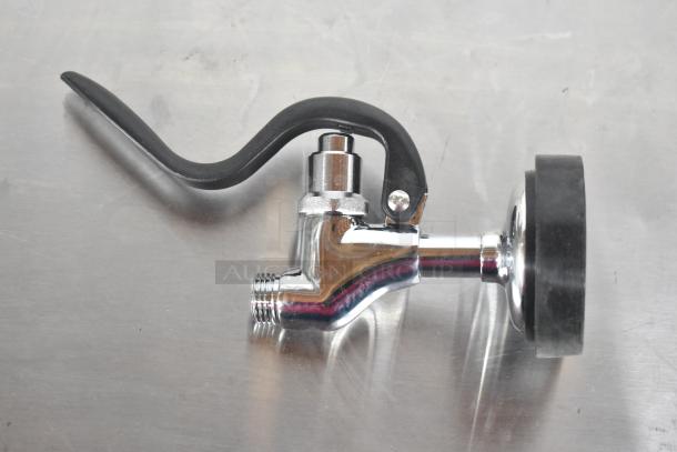 Spray nozzle with chrome finish and black handle; part of auction lot including Lincoln Redco 0653 Tomato Blade Assy.