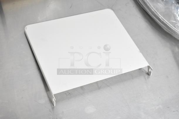 8 various items including Lincoln Redco 0653 tomato blade assembly, spray nozzle, in good condition, white metal.