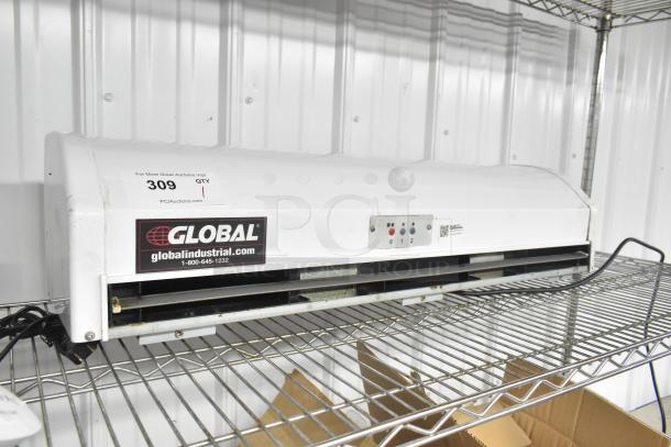 Global 246608 36" air curtain, 120 volts, 1 phase, with visible control panel and Global branding; appears in good condition.