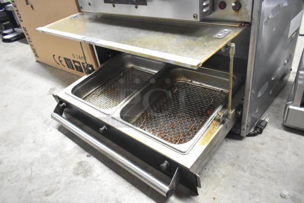 Hatco Commercial Heated Holding Merchandiser; stainless steel, dual trays, minor wear, functional condition, includes power cord.