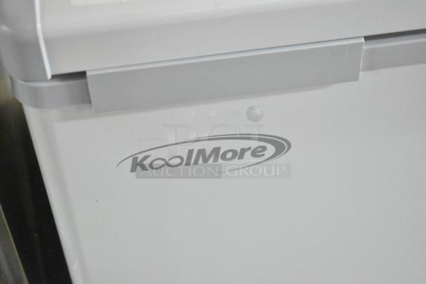 BRAND NEW SCRATCH AND DENT KoolMore SCF-24C Commercial Chest Freezer, 24 cu ft, 115V, 1 Phase, visible logo.