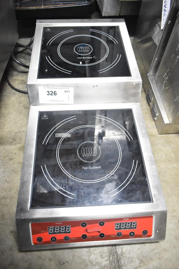 2025 Avantco 177IC35SU double countertop step-up induction range, stainless steel, digital controls, 208-240V, 1 phase.