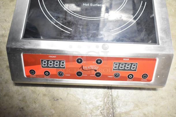 Avantco 177IC35SU Double Countertop Induction Range, step-up design, digital controls, stainless steel, 208-240V.