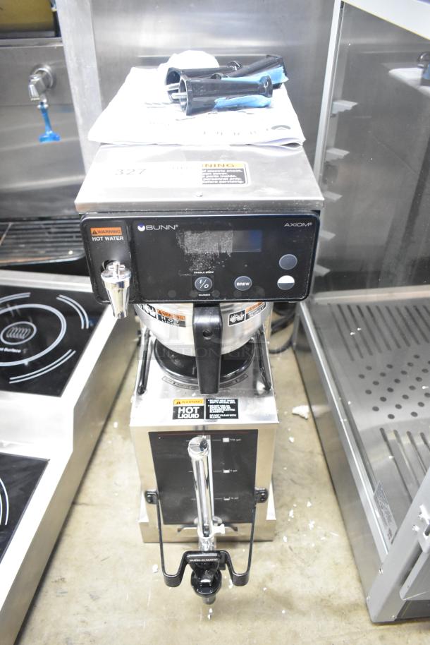 Brand new 2025 Bunn SINGLE AXIOM 15 coffee brewer, model 38700.0043, 1-gallon capacity, 120 volts, with tags.