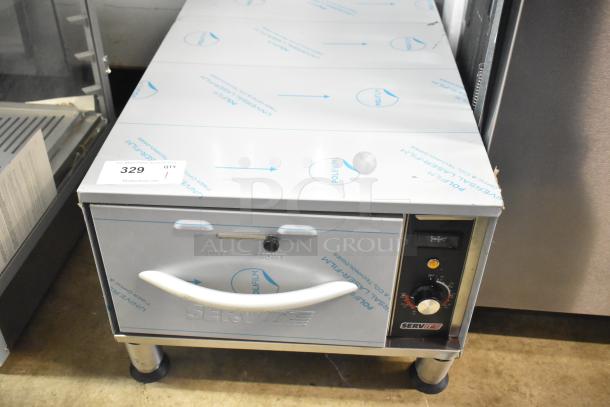 Brand new 2025 ServIt 423WDNFS1 Single Narrow Freestanding Drawer Warmer, 120V, 1 Phase, minor scratches, protective film intact.