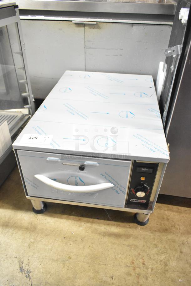 Brand new 2025 ServIt 423WDNFS1 drawer warmer, scratch and dent, 120V, single phase, protective film intact, commercial use.