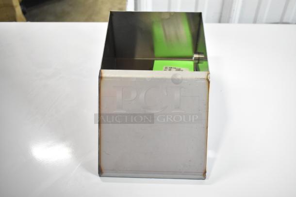 Brand new Hatco tank HP044859800, stainless steel, scratch and dent condition, visible labeling inside.