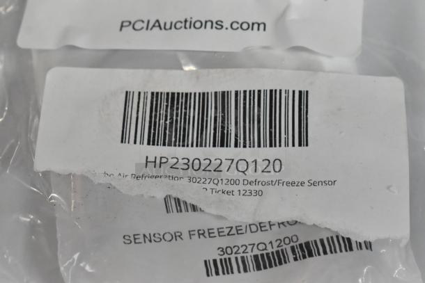 Turbo Air Refrigeration defrost/freeze sensor HP230227Q120 label and barcode, PCI Auctions packaging.