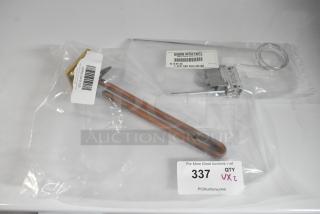 Brand new Hatco thermostat and element in packaging. Labels show models 02.16.011.00 and R02.04.451.00.