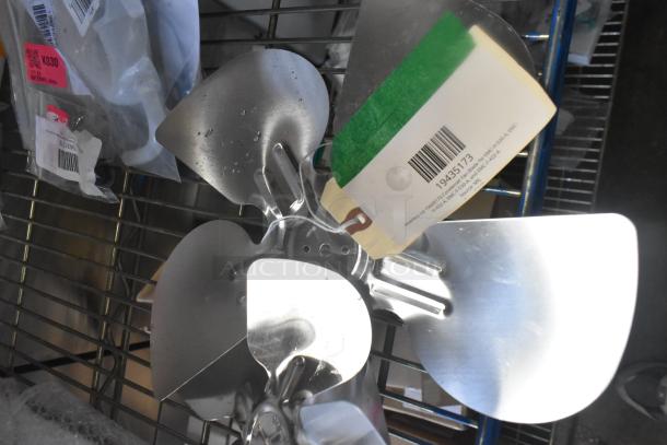 Brand new Avantco Ice 19435173 condenser fan blade with visible tag. Suitable for EMC-H and EMC-F series.