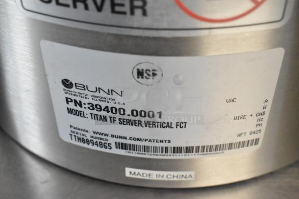 BRAND NEW 2025 Bunn 39400.0001 Titan TF 3 Gallon Insulated Server, scratch and dent, for Bunn 39200.0000 Brewer, NSF certified.
