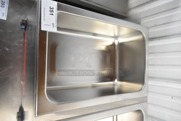 Avantco 1777FW200D dual well food warmer, stainless steel, brand new with scratches and dents, thermostatic controls, 120V.