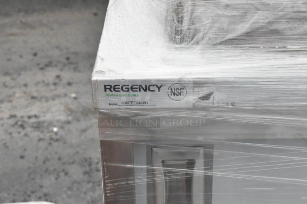 Regency table, model 600EBT2448D, NSF certified, wrapped in plastic. Scratch and dent, new condition.