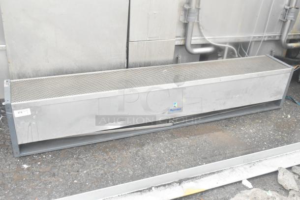 Berner Air Curtain, industrial design, used condition, visible wear on metal casing, includes manufacturer's logo label.