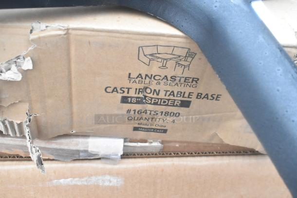 Lancaster Table & Seating 18" Spider Cast Iron Table Base, model #164TS1800, quantity 4, made in China. Box torn.