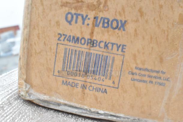Cardboard box with barcode and markings, "QTY: 1/BOX," "Made in China," and manufactured for Clark Core Services, LLC.