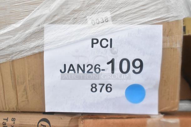 Cardboard box labeled "PCI JAN26-109 876" wrapped in plastic, containing 20 brand new scratch and dent items.