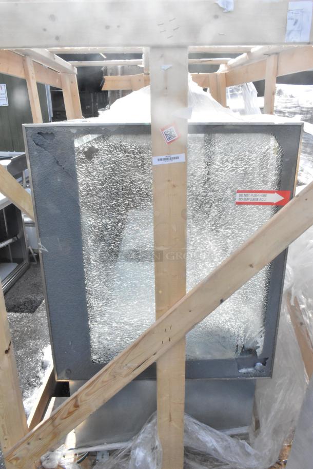 Brand new 2026 Federal Industries ITR6034 refrigerated bakery display case, 60", with broken glass visible.