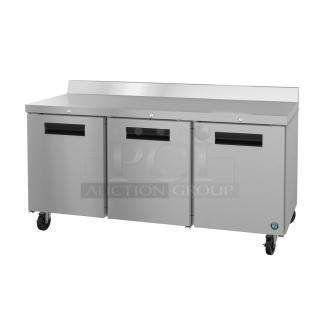 2026 Hoshizaki WR72B-01 Commercial 3 Door Work Top Cooler, scratch and dent, 115 volts, 1 phase, brand new.