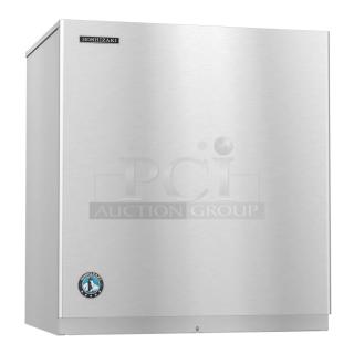Brand new Hoshizaki KMS-2000MLJ ice machine head, 1938 lb/24 hr, scratch and dent, 208-230V, 1 phase, steel finish.