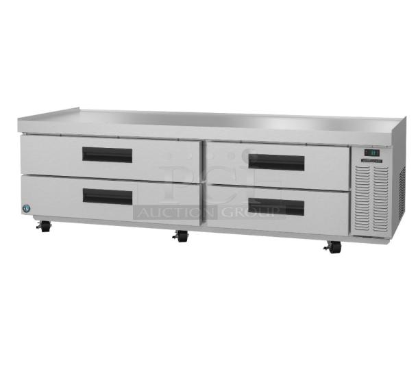2023 Hoshizaki CR85A Commercial Chef Base, 2-drawer, stainless steel, new scratch and dent, caster wheels, digital display.