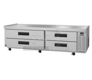 2023 Hoshizaki CR85A Commercial Chef Base, 2-drawer, stainless steel, new scratch and dent, caster wheels, digital display.