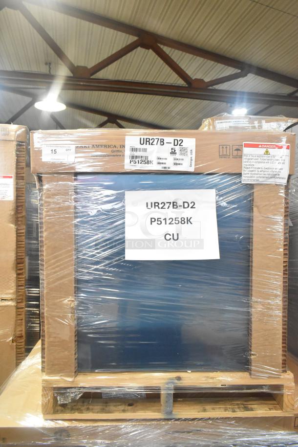 Brand new Hoshizaki UR27B-D2 undercounter cooler, 2-drawer, 115V, 1 phase, scratch and dent, labeled packaging.